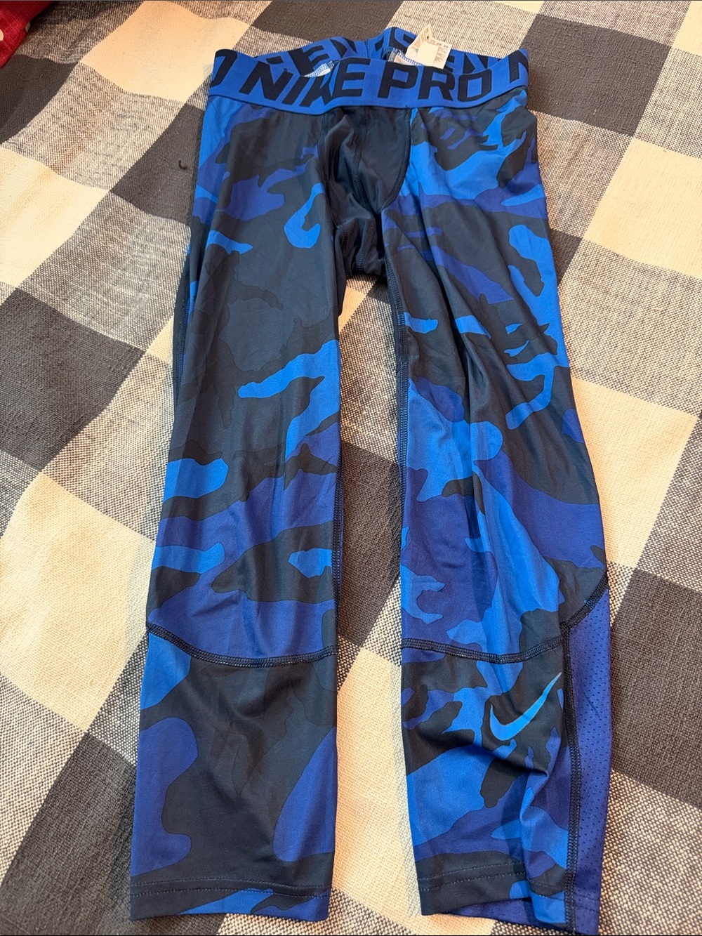 Nike Men’s Blue & Black Camo Compression Tights
